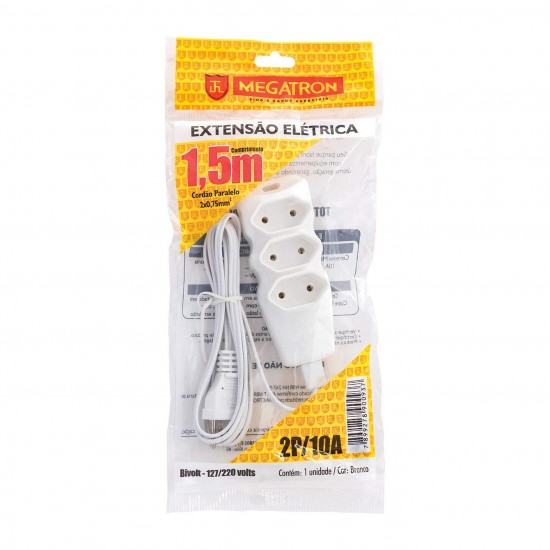 EXTENSAO MEGATRON PAR 2 X 0,75  1,50M BC PC 1