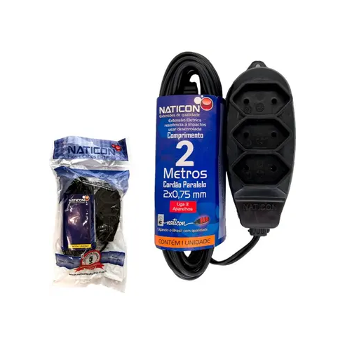 EXTENSAO NATICON STAND PAR PTO 2X0,75  2,00M SAQ PC 1