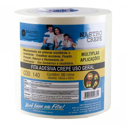 FITA CREPE NASTRO 18MM X 50 MTS CF 1