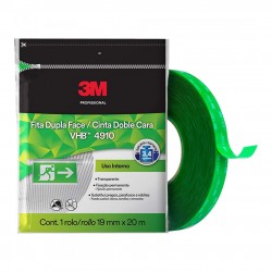 FITA DUPLA FACE 3M VHB TRANSP 19MM X20M USO INT  CF 1
