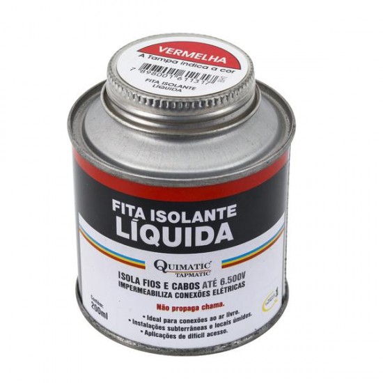 FITA ISOLANTE LIQUIDA QUIMATIC  200ML VERMELHA UN 1