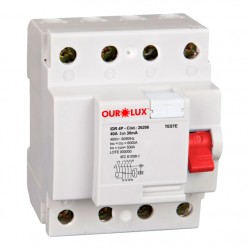 INTERRUPTOR DR FUGA OUROLUX 4P  40A 30MA CF 1