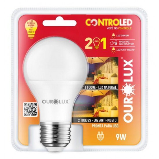 LAMP.CONTROLED OUROLUX 9,0W 2 EM 1 2700K ANTINSETO PC 1