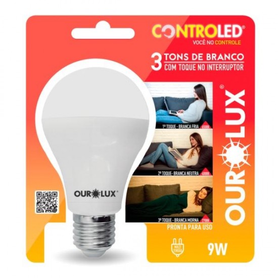 LAMP.CONTROLED OUROLUX 9,0W 3 TONS BCO 20485 PC 1
