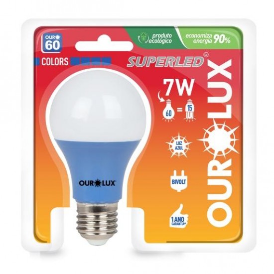 LAMP.LED COLOR S60 OUROLUX 7W AZ PC 1