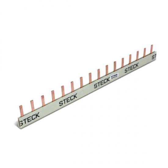 BARRAMENTO STECK DIN MONO 16 2X8 285MM S1F285B 80A PC 1