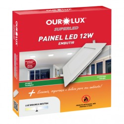LUMIN LED ALUM OUROLUX EMB QUAD 12W 6500K 167MM PC 1
