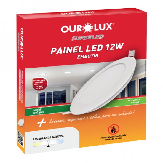 LUMIN LED ALUM OUROLUX EMB RED  12W 4000K 170MM PC 1