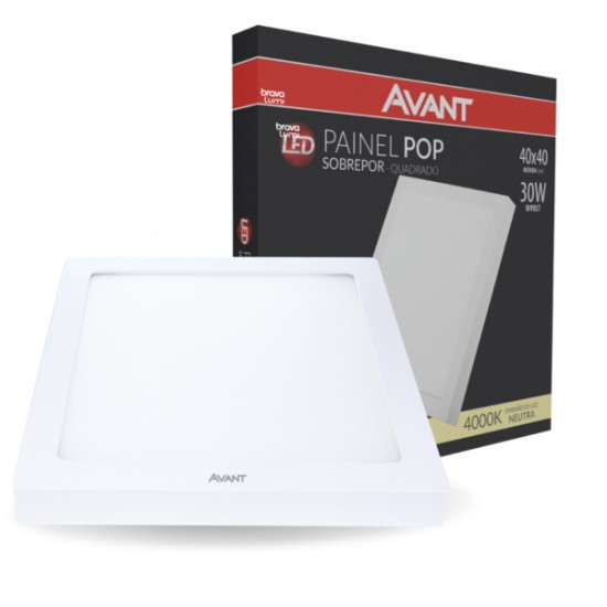 LUMIN.LED AVANT SOB QUADRADO 30W 4000K 40X40CM PC 1