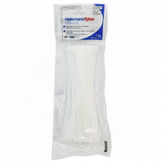 ABRACADEIRA HELLERMANN T 18L C/100 NAT  2,5 X 200 PCTE 1