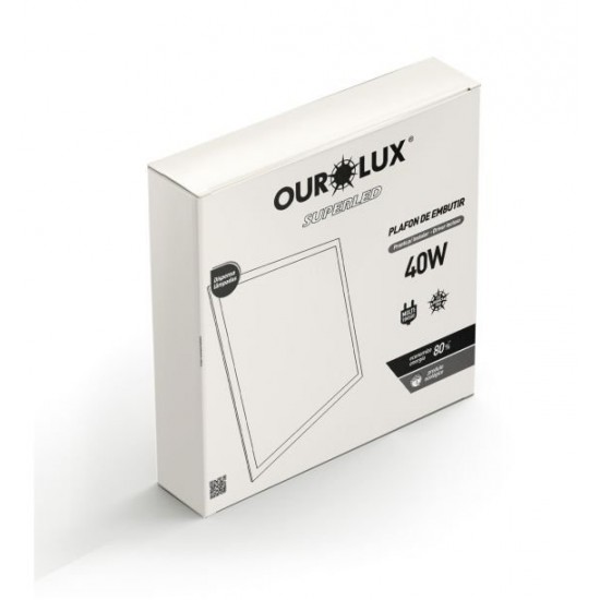 PAINEL LED EMBUTIR OUROLUX  62X62 40W 6500K UN 1